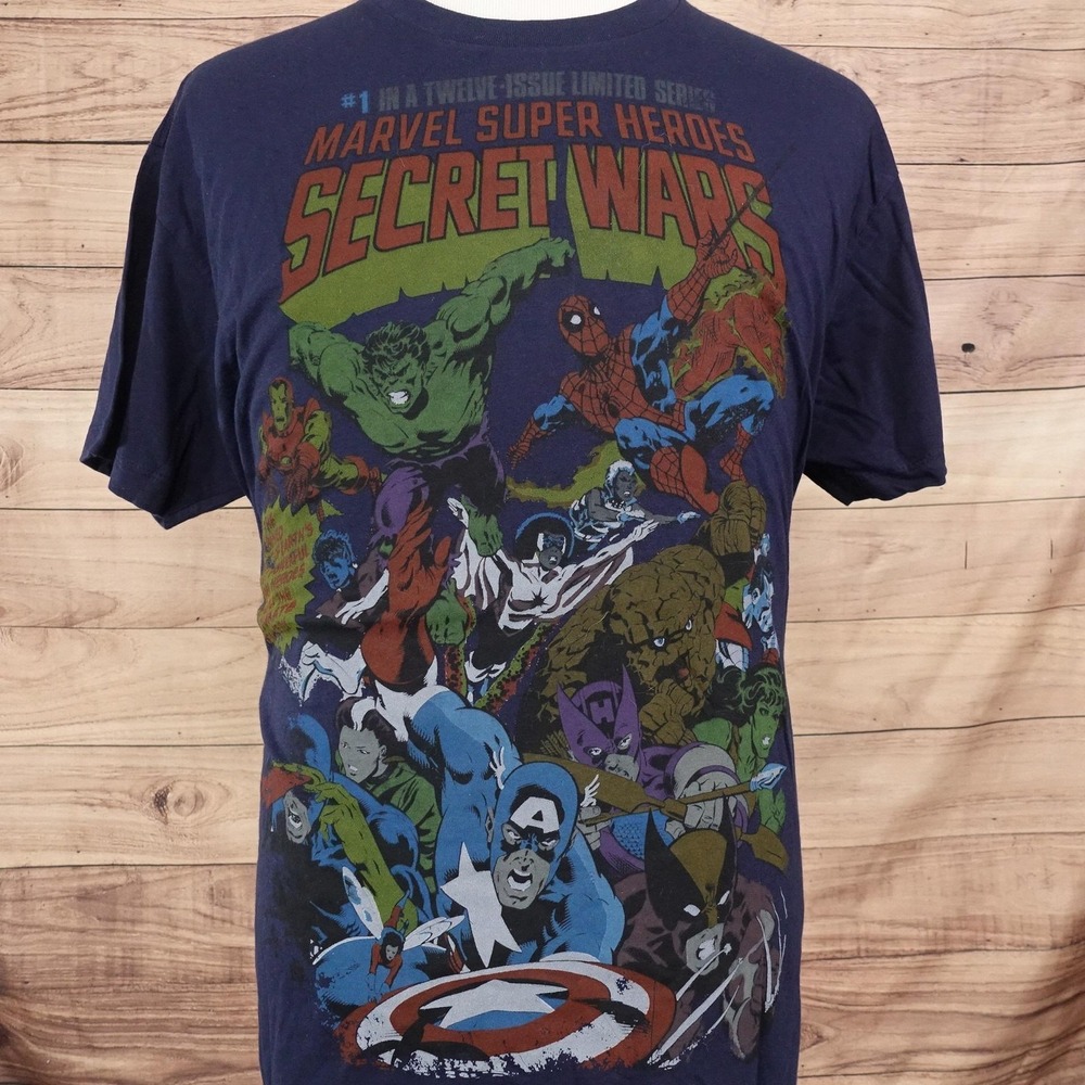 Vintage Marvel Mad Engine Secret Wars T-Shirt XL Super Heroes Comics 2006 Y2k